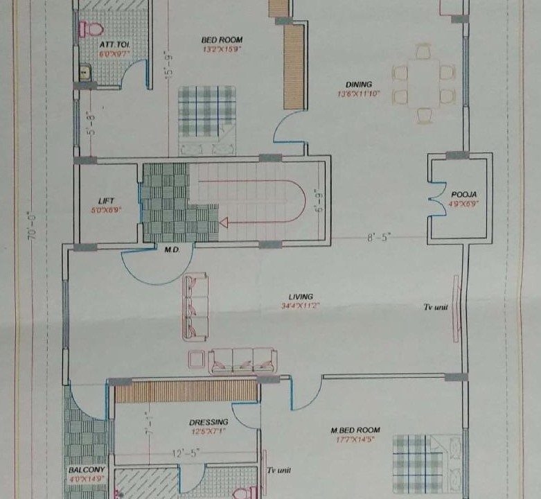 3bhk flat floor plan